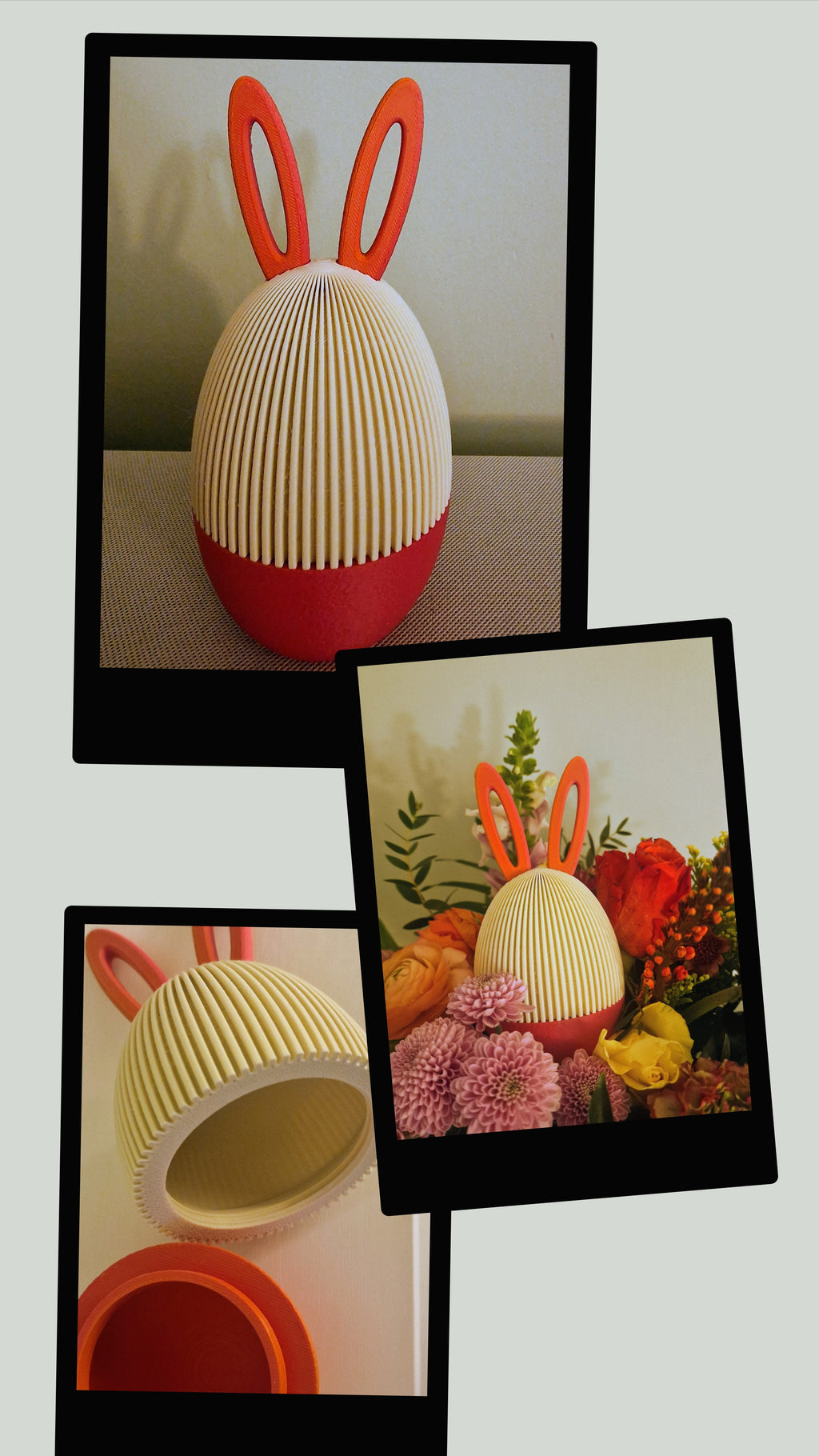 Haseneier mit Ohren im Japandi Stil