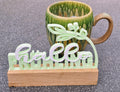Schriftzug halloFRÜHLING mit Klötzchenhalterung