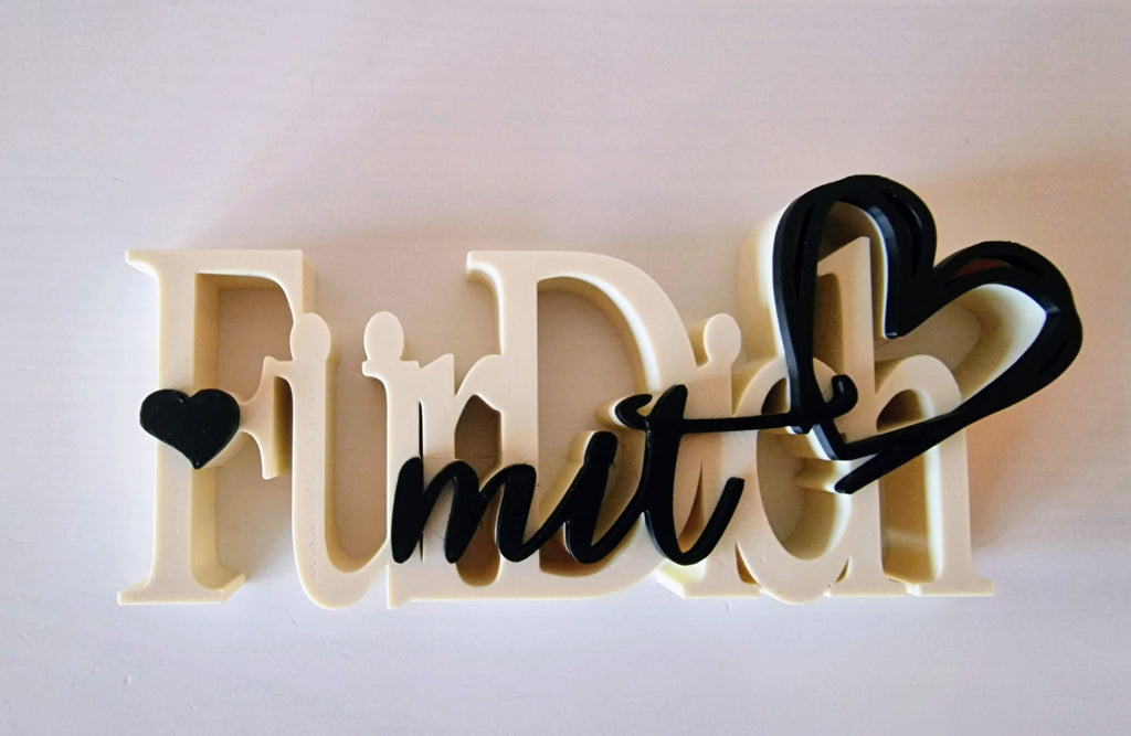 Schriftzug "mit Herz"