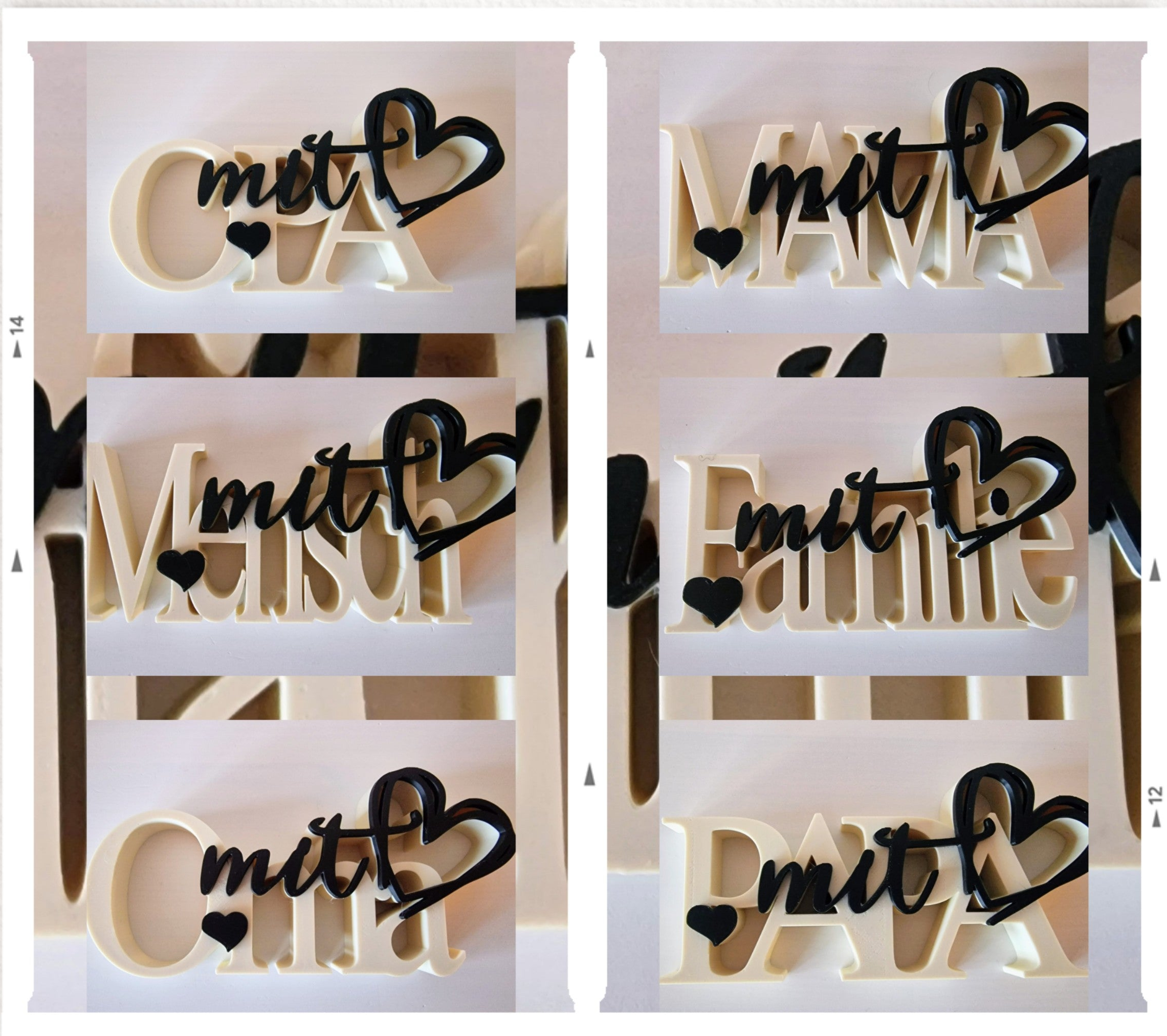 Schriftzug "mit Herz"