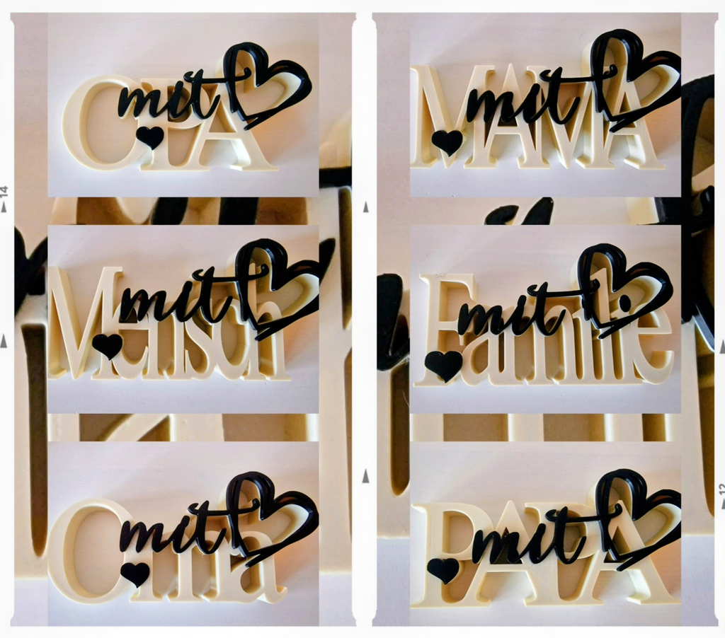Schriftzug "mit Herz"
