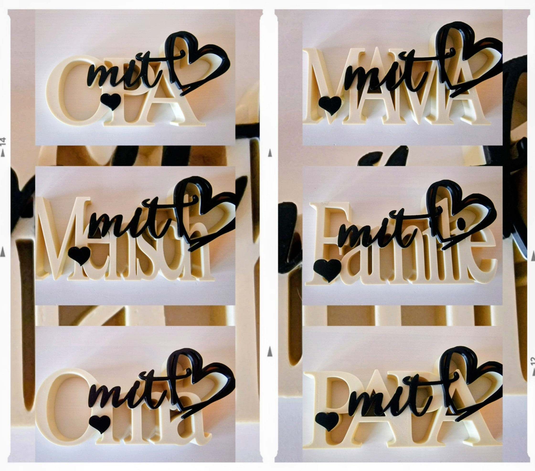 Schriftzug "mit Herz"