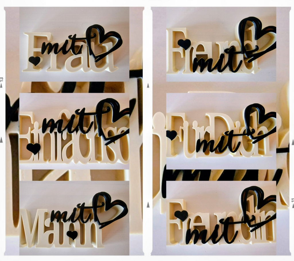 Schriftzug "mit Herz"