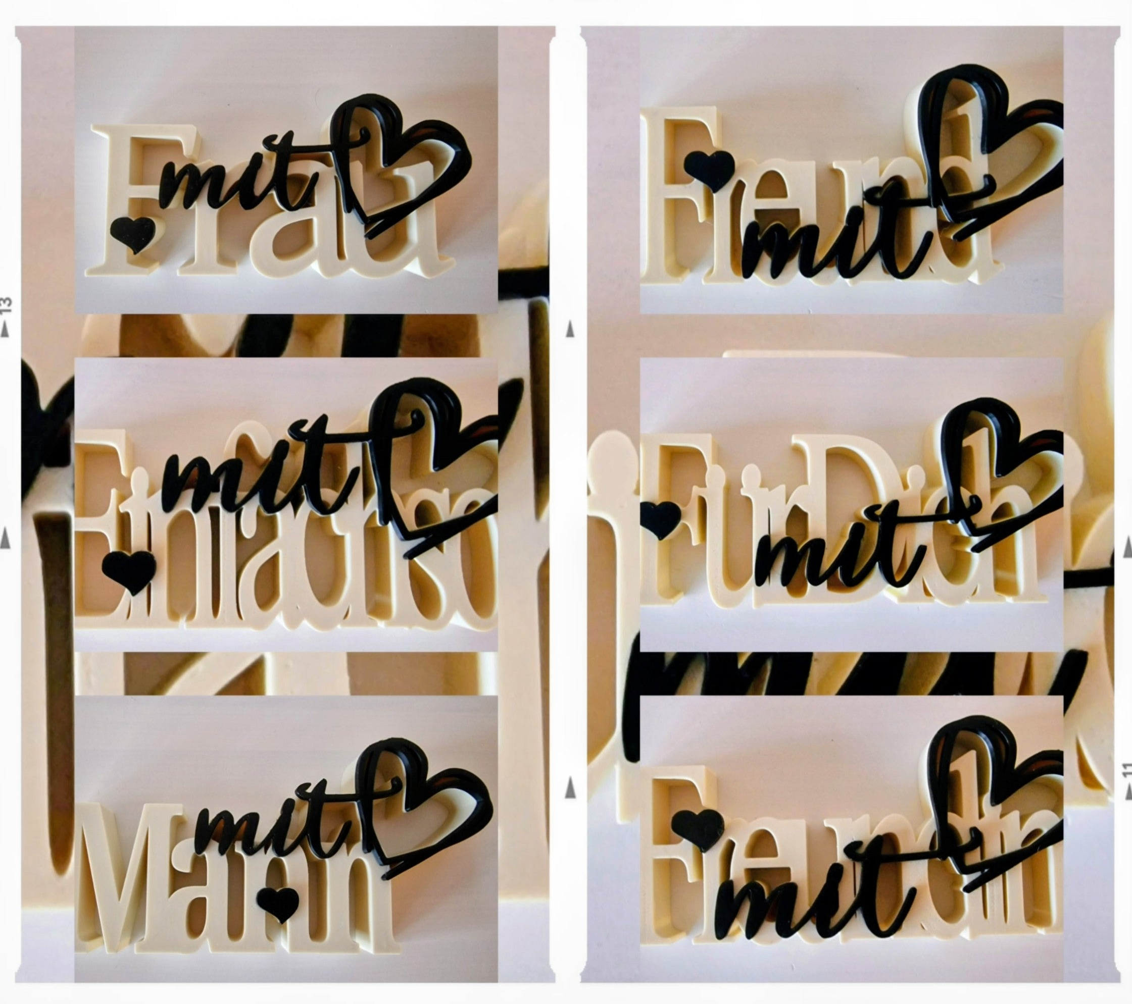 Schriftzug "mit Herz"