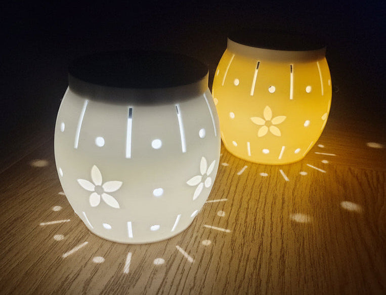 Windlicht Blumen Tischlicht Solareinsatz Blumen