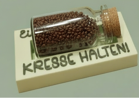 Kleines Kästchen mit Glaszylinder: Einfach mal die Kresse halten