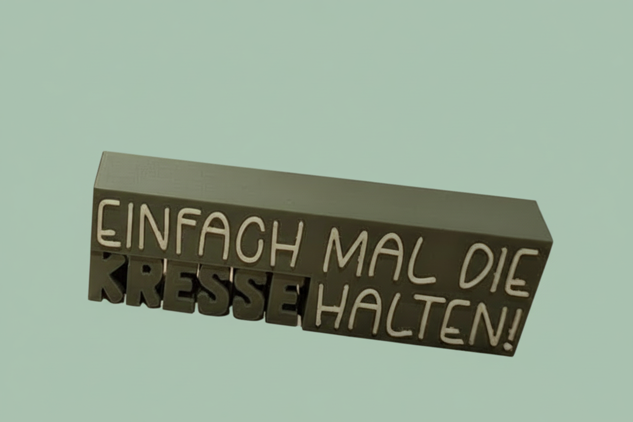 Schriftzug: Einfach mal die Kresse halten